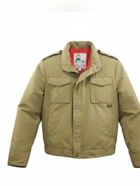 Robert Lewis Jacket Khaki Beige Thermac Insulated Concealed Hood Mens 40 USA VTG